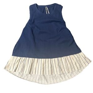 Anthropologie Women’s S Open Back Sleeveless Tank Ruffle Hem Classic Preppy Cute